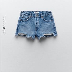 Zara High Rise Denim Shorts